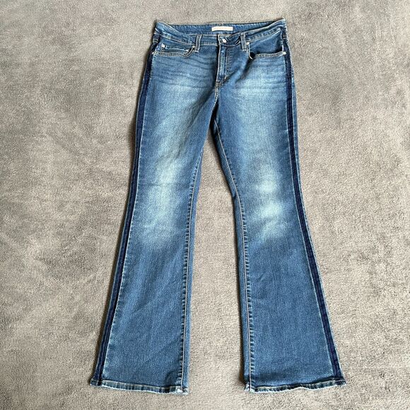 Levi's 725 Waterless High Rise Bootcut Blue Flared Denim Jeans Women's Size 32 - Picture 1 of 13